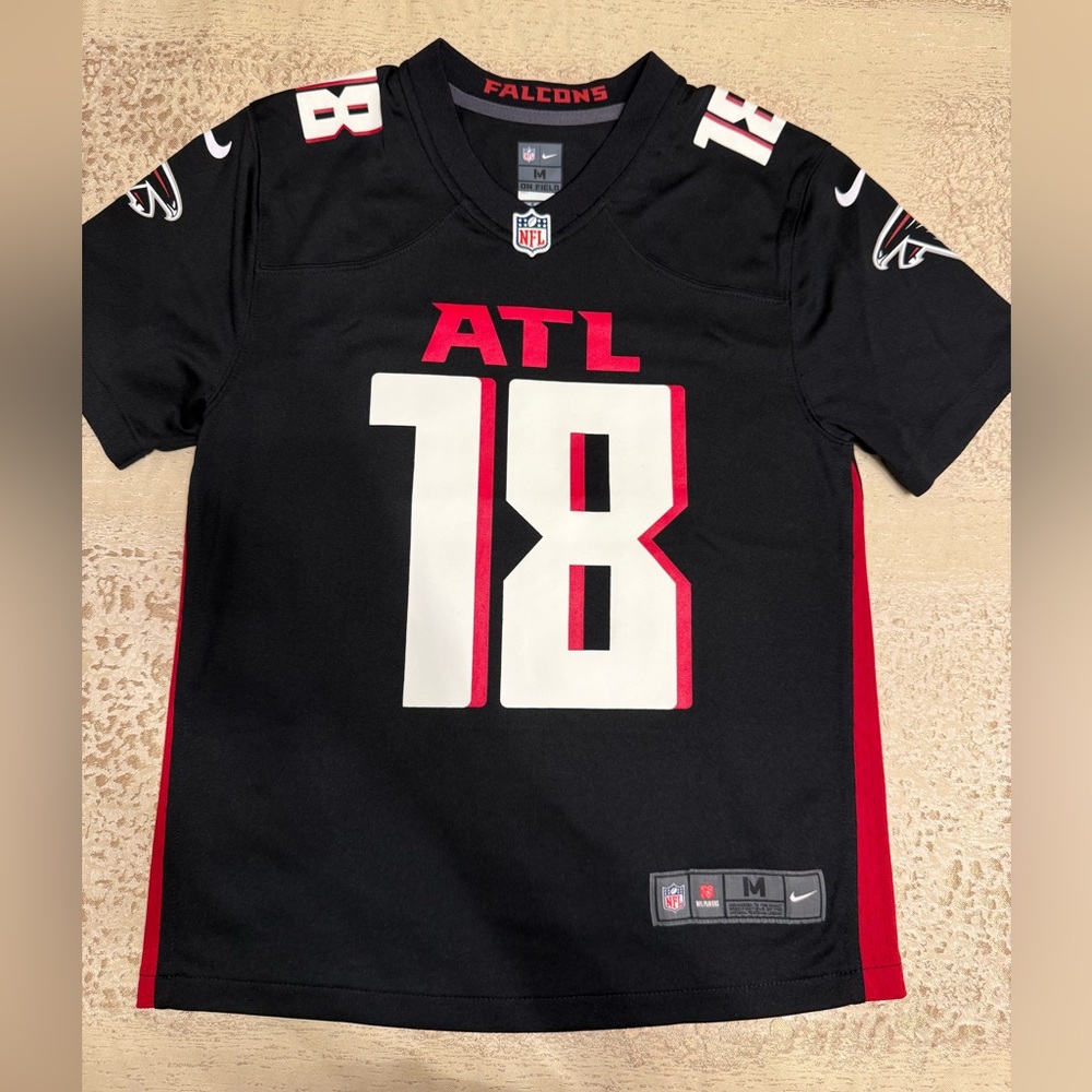 BNW Atlanta Falcons Calvin Ridley Nike Black Game Player Jersey, Youth Size M